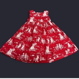 Red Printed Kids Casual Dress